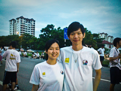 before the 'Fun Run'. This is Huey Chin and me.