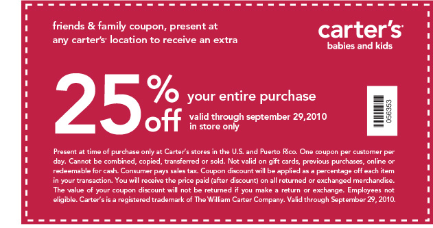 Carters coupon that works on clearance
