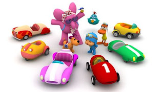 Pocoyó y sus amigos con todos sus coches