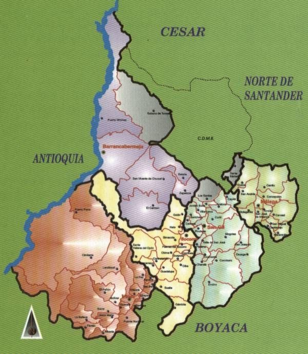 Mapa De Colombia Con Sus Departamentos Barrancabermeja