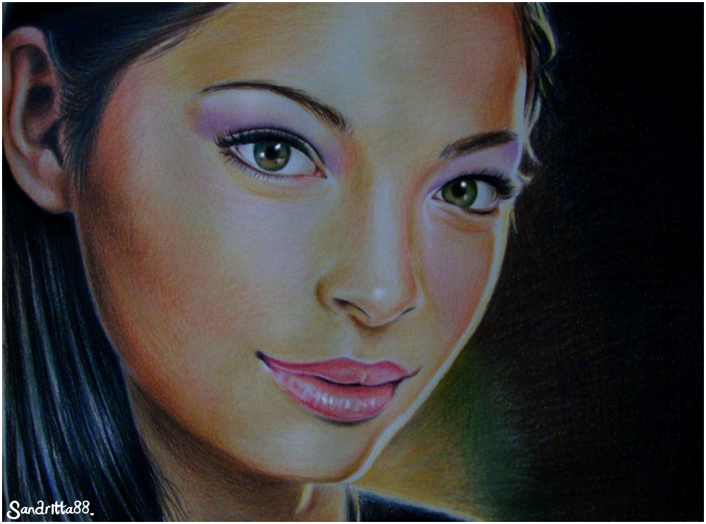 Kristin Kreuk colour Here is my second time with colour pencils