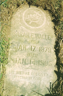Tombstone of Sarah Elizabeth Wallen, Wallen Francisco Cemetery, Wabd, Rockcastle Co., Kentucky