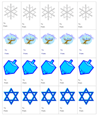 hanukkah gift tags printable craft sheet