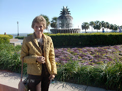 Paula at the Pineapple fountain and gardens in Charlotte