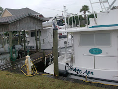 Hard to see YA tucked in next to the Pica's dinghy, but she's in a great spot for the month!