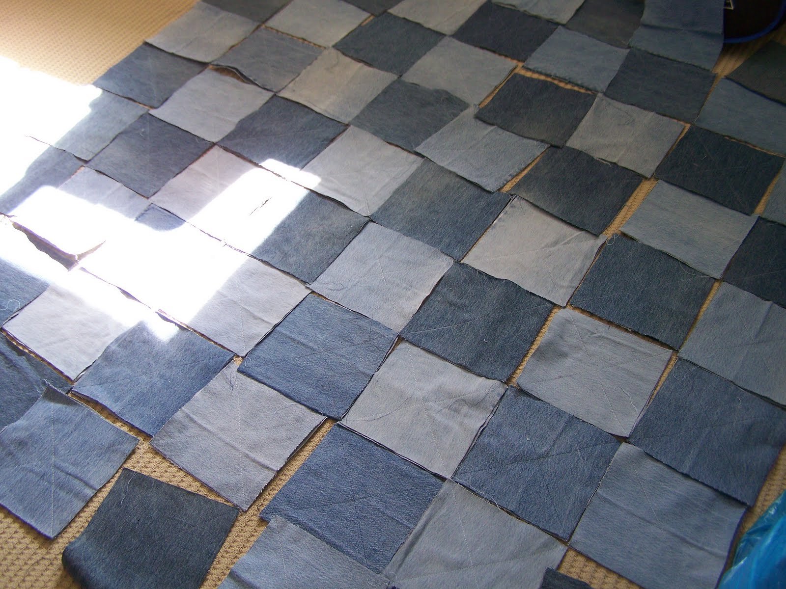 A Handmade Life Denim Raggy Quilt