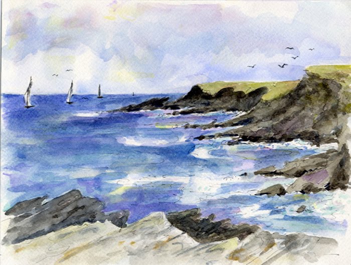 Une aquarelle de Groix Groix%2BMi