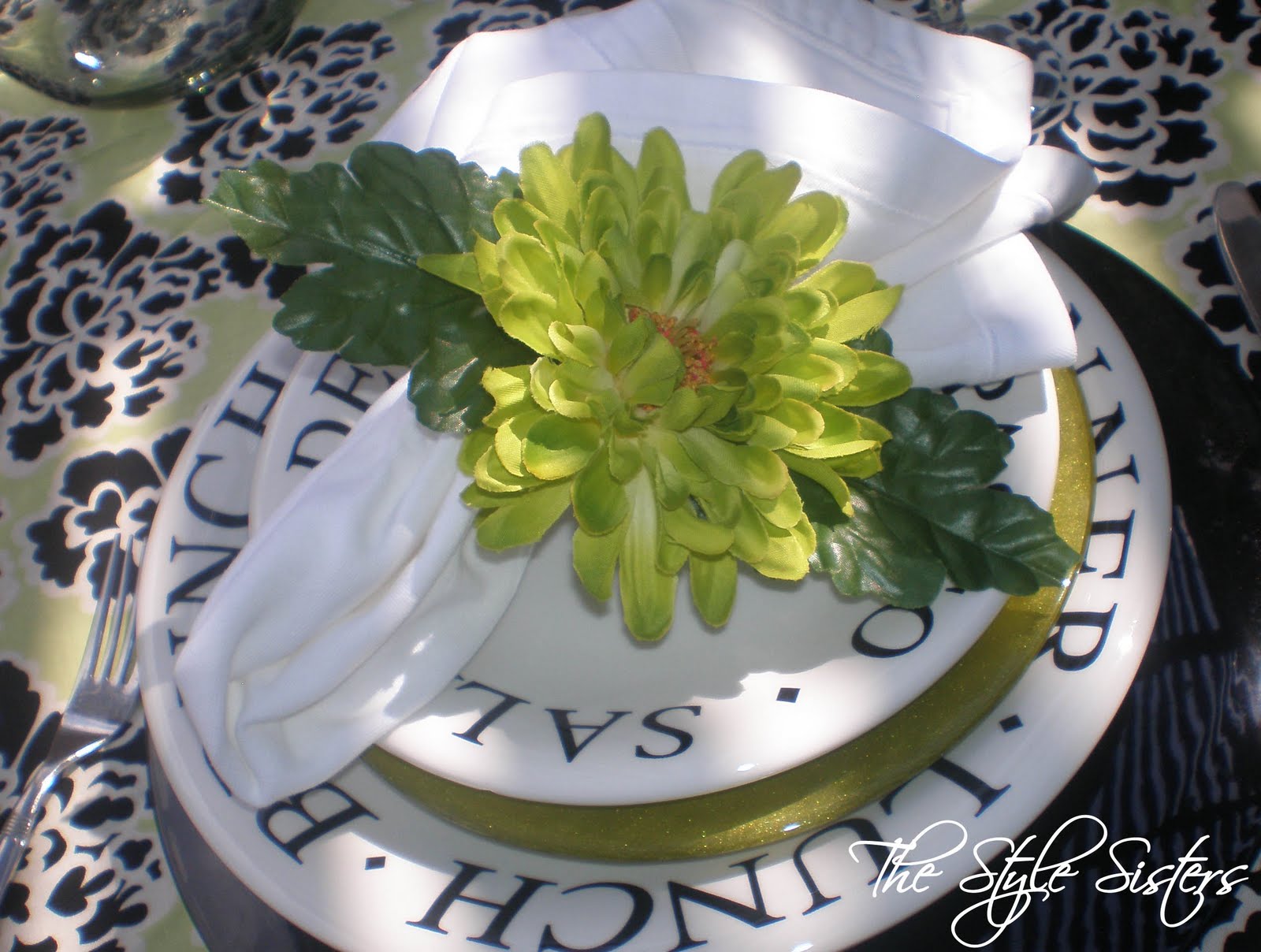 LIme Green Tablescape Centerpiece Wednesday The Style Sisters