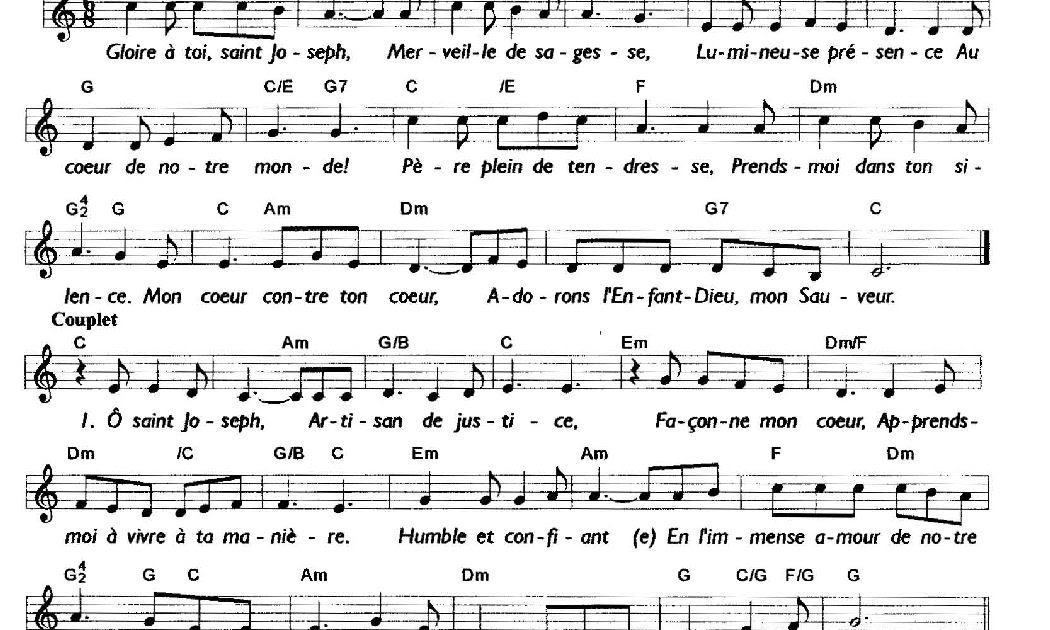 Chants religieux Gloire à toi, Saint Joseph