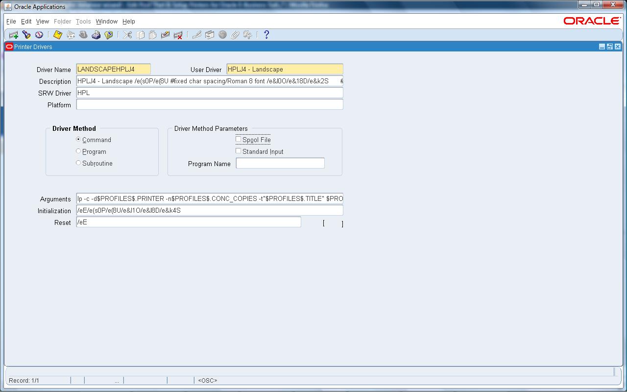 to the database wizard! Part II Setup Printers for Oracle E