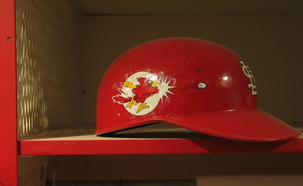 The Fleer Sticker Project 1975 St. Louis Cardinals Batting Helmet Logo