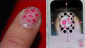high tech nail art with barbie
