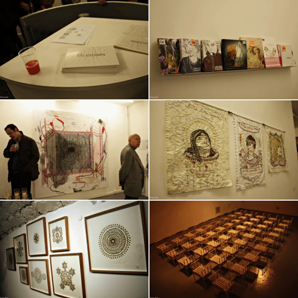 Photos du vernissage Fils Croisés à la Galerie LJ, rue Commines Paris 3e Haut Marais