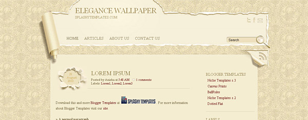 Elegance Wallpaper Blogger Template