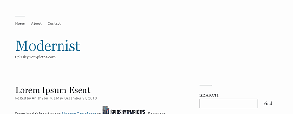 Modernist Free Blogger Template