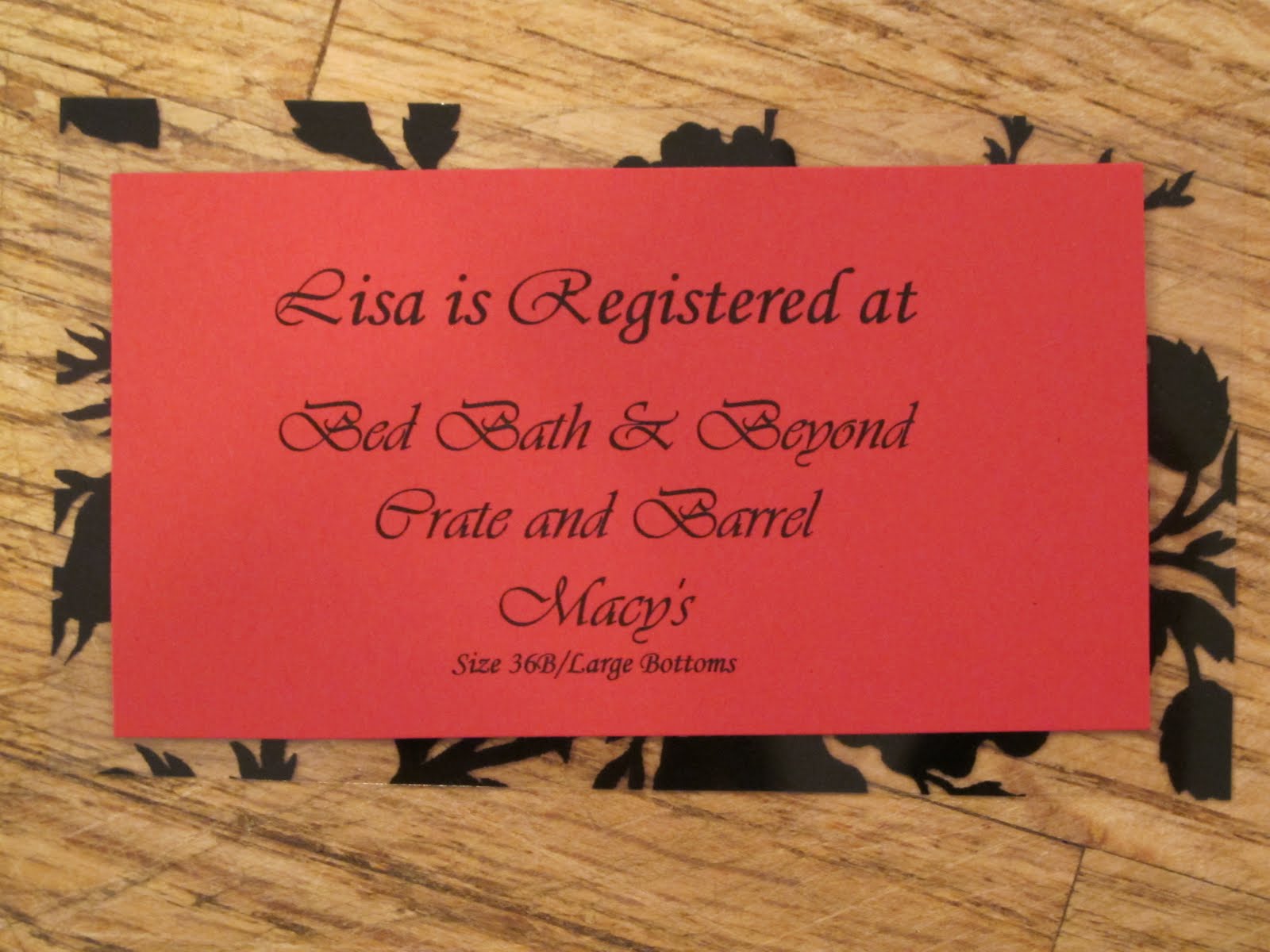 Wedding Registry Card Templates