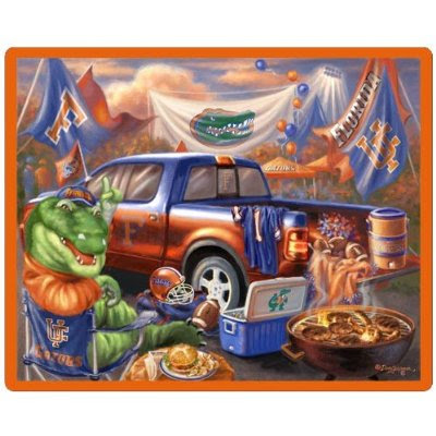 Albert the Alligator tailgating on Gainesville fleece.