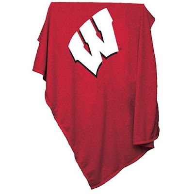 University of Wisconsin Badgers sweatshirt blanket.