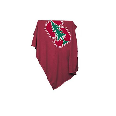 Stanford University red sweatshirt blanket.