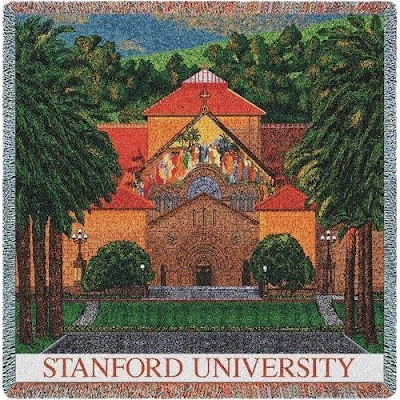 Stanford University Memorial Church tapestry blanket.