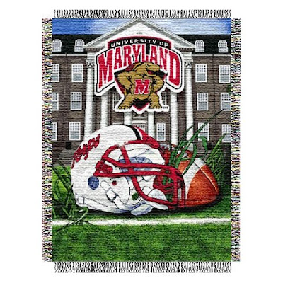 Maryland Terrapins football tapestry blanket.