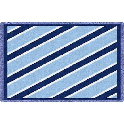 UNC Tar Heels striped baby blanket.