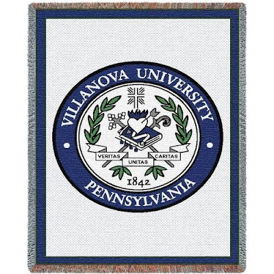 Villanova (Nova) University Wildcats seal on a white throw blanket.