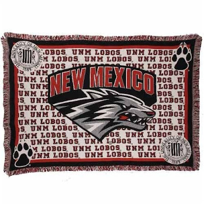 University of New Mexico Lobos throw blanket.