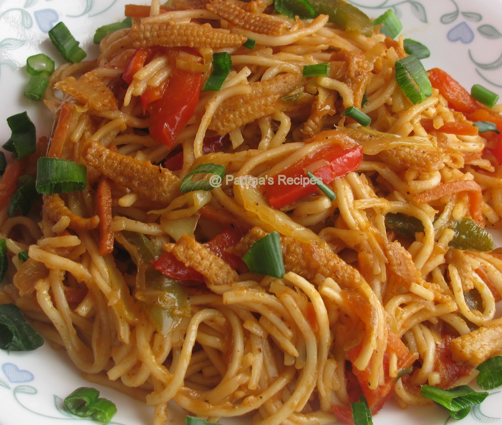 Padma's Recipes VEGETABLE HAKKA NOODLES