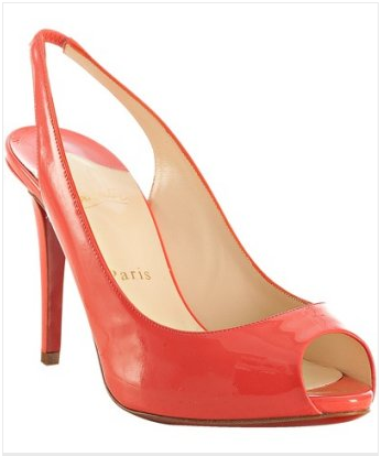 Christian Louboutin Coral Patent Lady Sling 100 slingbacks Wedding shoe Christian Louboutin Coral Patent Lady Sling 100 slingbacks Wedding shoe