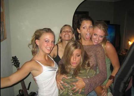 Drunken girls in party