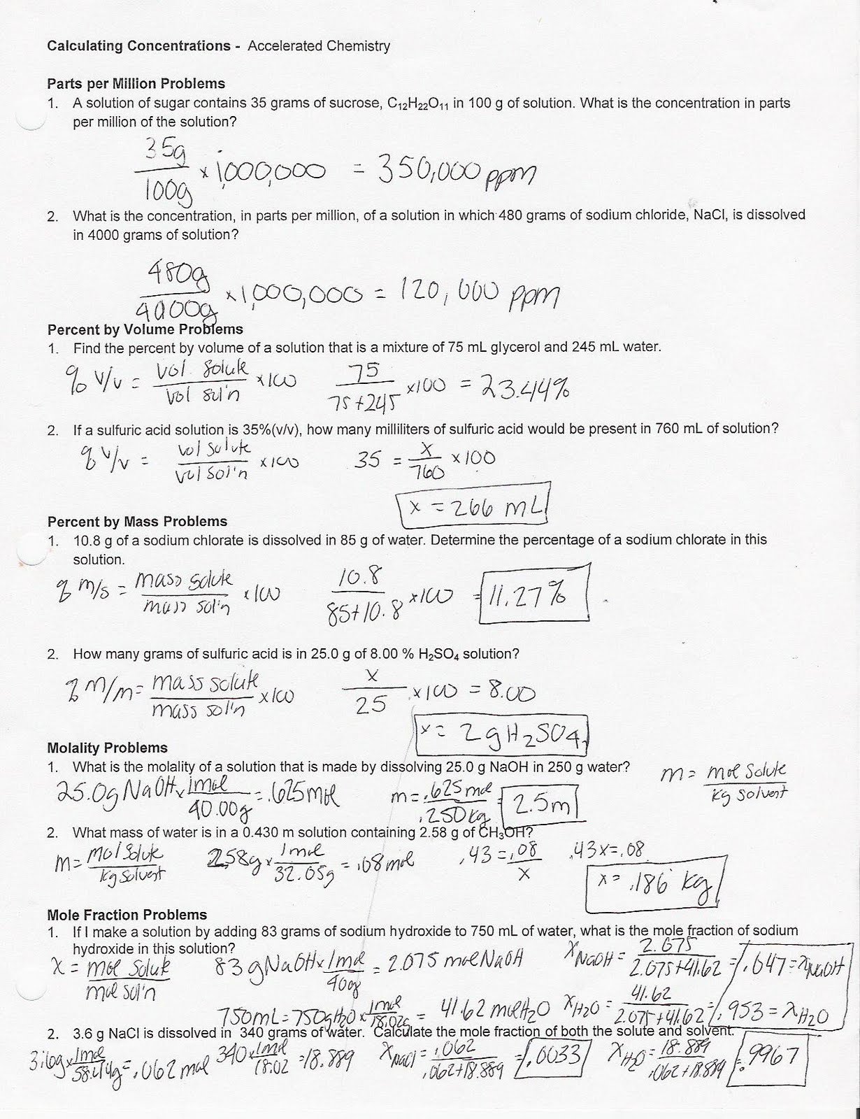 Worksheets Parts Per Million Problems Worksheet concentration calculations worksheet sharebrowse sharebrowse