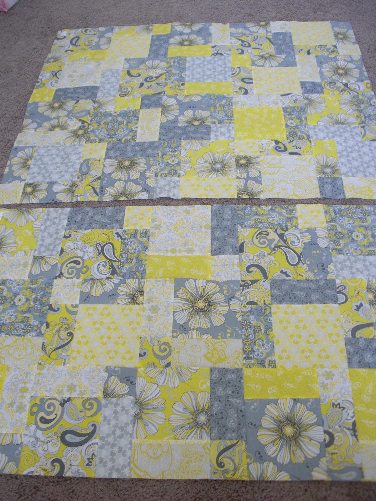 Obsessively Stitching 1st Quilt Ever Putting Rows Together