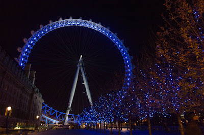 The London Eye is Blue at night