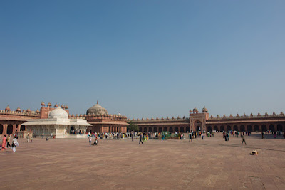 A side view of the large open square in Fatehpur Sikri