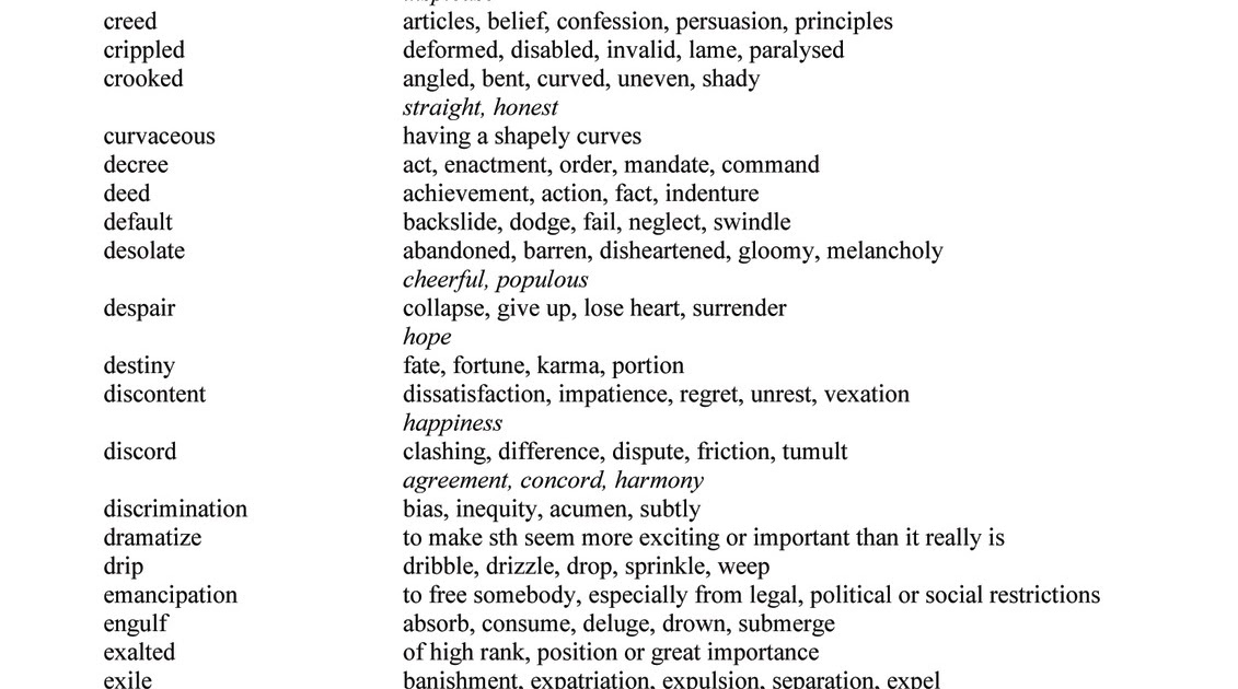 english SYNONYMS & ANTONYMS Martin Luther King Jr