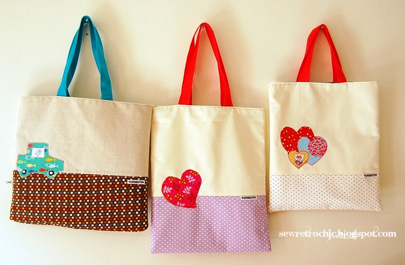 sew retro chic three little bags three times the happiness