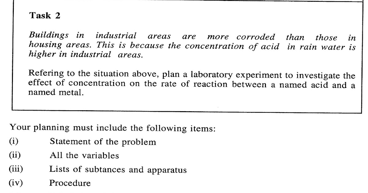 chem2U Paper 3 SPM 2005 Planning an Experiment