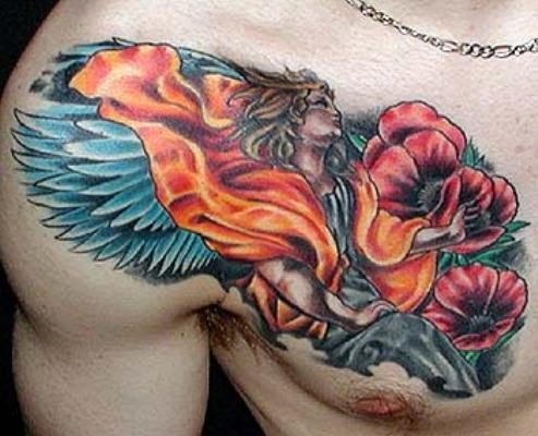 Angel Tattoos For Men On Chest Cool Tribal
