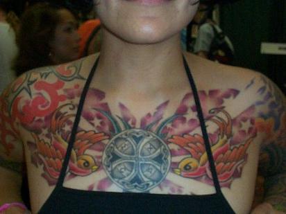 Woman Chest Tattoos 5