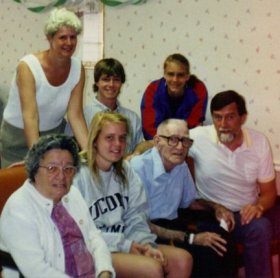 Gramma, Mum, Julie, John, Grampa, Susan and Dad.  Florida 1988