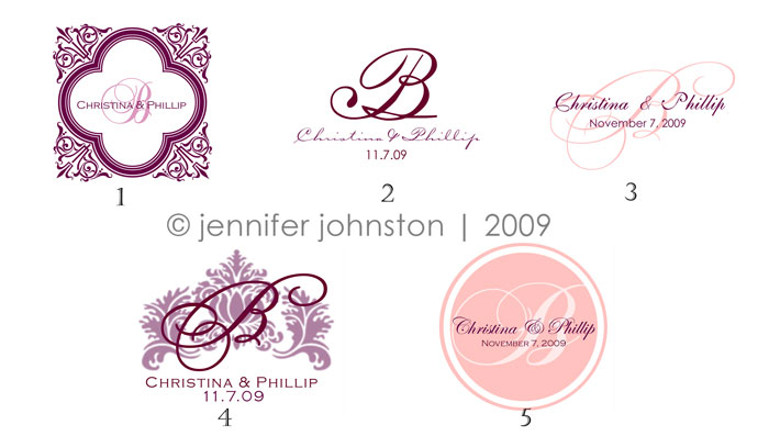 wedding monograms for Christina Phillip