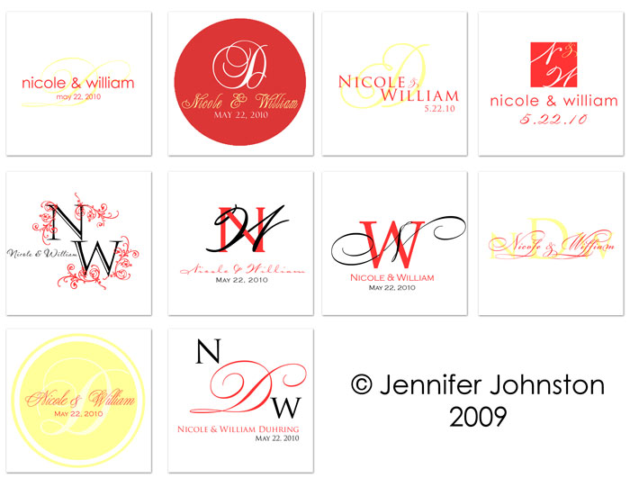 wedding monograms for Nicole William