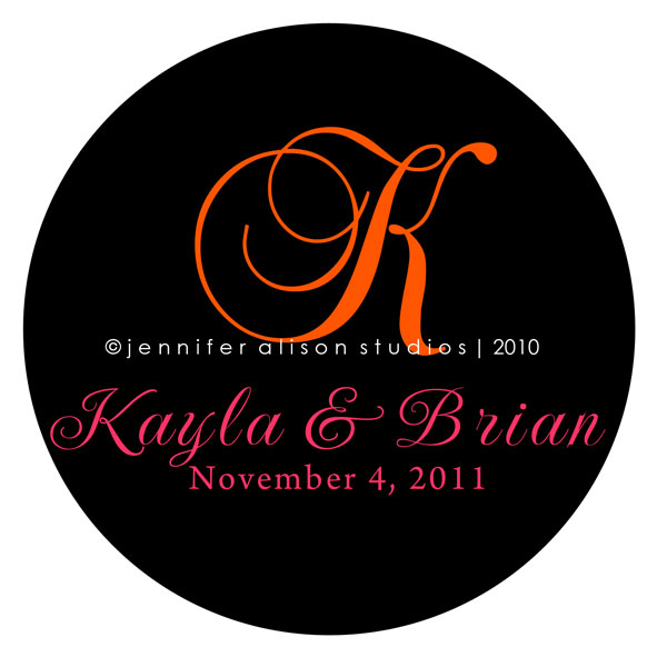 Kayla Brian custom wedding monograms
