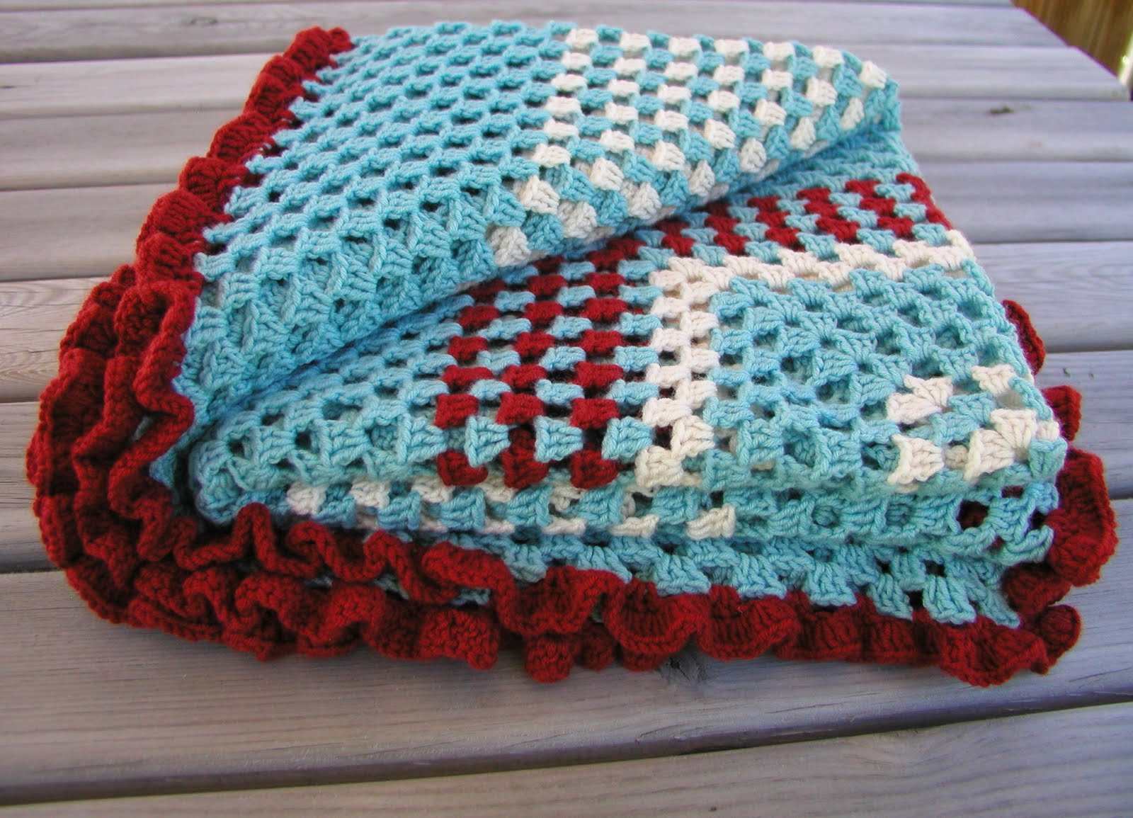Hand Knitted Things Crochet Ruffle Throw