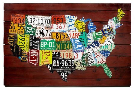 US Map From License Plates: Artistic, Expensive
