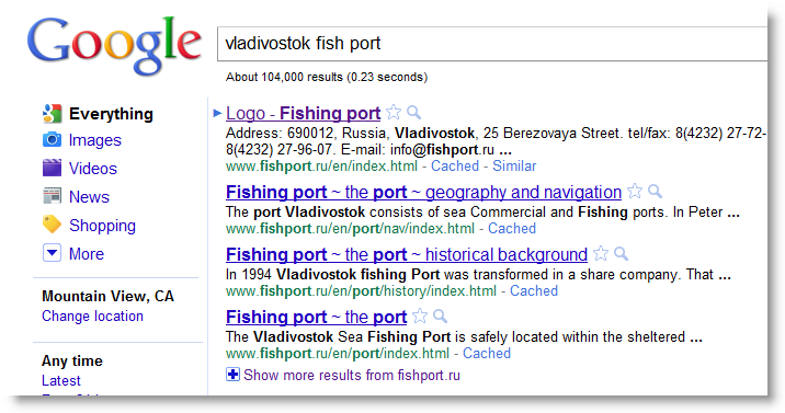 In this case, since we're interested in the Vladivostok fish tonnage through ... In this case, since we're interested in the Vladivostok fish tonnage through ...