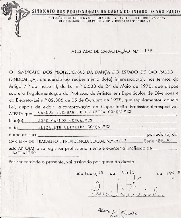 HISTÓRICO DO PROFESSOR STEPHAN