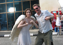 Adrian hamming it up with Coke Angel Michelle