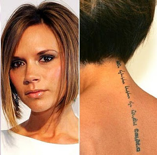 Victoria Bechkam Tattoos and hairstyles